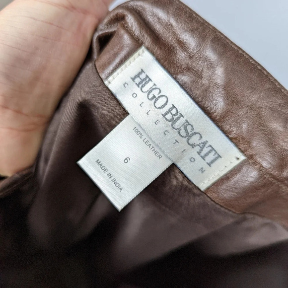 90s Y2K VINTAGE Bratz Hugo Buscati Collection sz. 6 Leather Pants Straight Leg - Picture 9 of 10